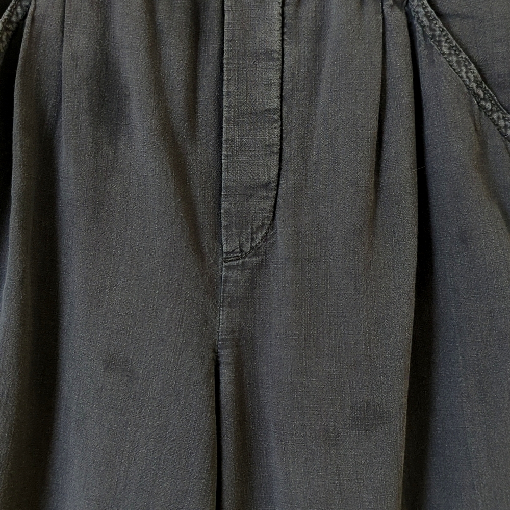 Anthropologie Malin Soft Woven High Waisted Tapered Leg Utility Pants Black SP - Picture 3 of 14